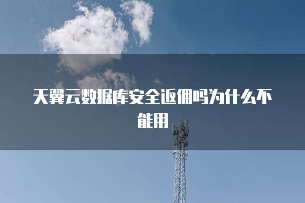 天翼云数据库安全返佣吗为什么不能用