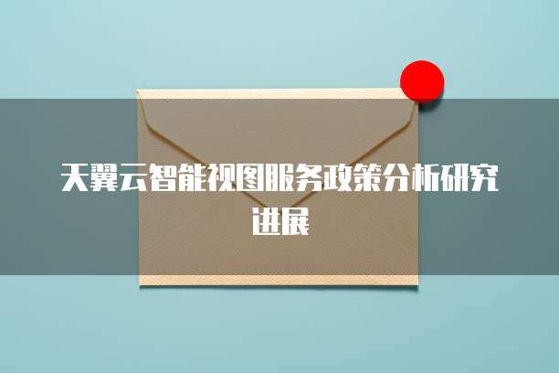 天翼云智能视图服务政策分析研究进展