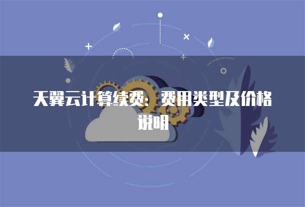天翼云计算续费：费用类型及价格说明