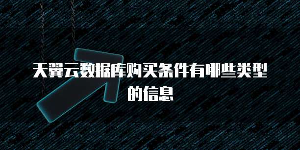 天翼云数据库购买条件有哪些类型的信息