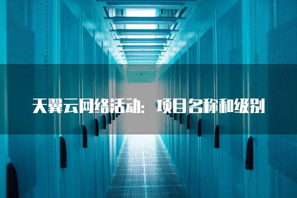 天翼云网络活动:项目名称和级别