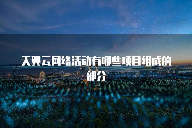 天翼云网络活动有哪些项目组成的部分