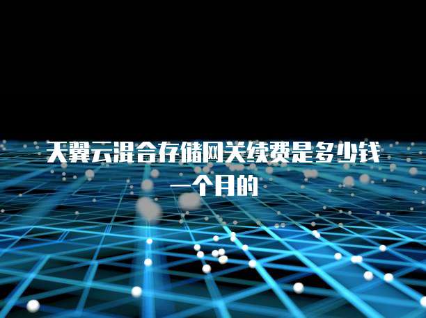天翼云混合存储网关续费是多少钱一个月的
