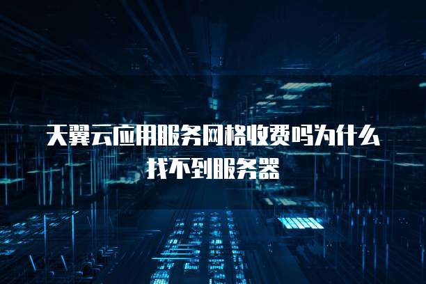 天翼云应用服务网格收费吗为什么找不到服务器