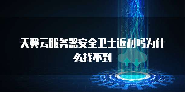 天翼云服务器安全卫士返利吗为什么找不到