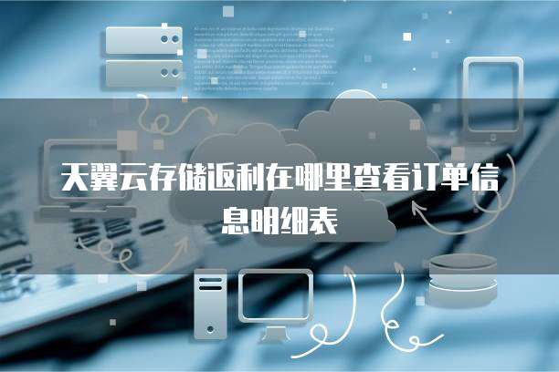 天翼云存储返利在哪里查看订单信息明细表