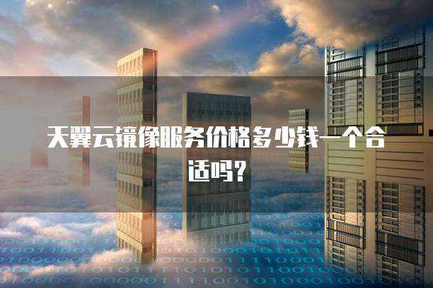 天翼云镜像服务价格多少钱一个合适吗？