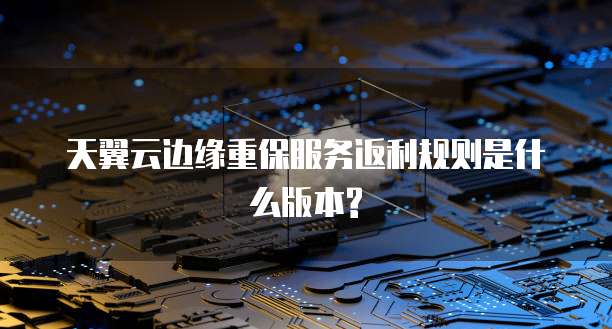天翼云边缘重保服务返利规则是什么版本?