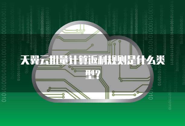 天翼云批量计算返利规则是什么类型？