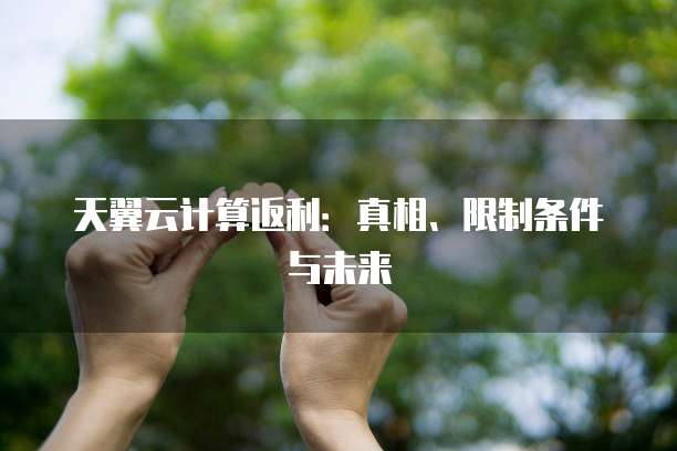 天翼云计算返利:真相、限制条件与未来