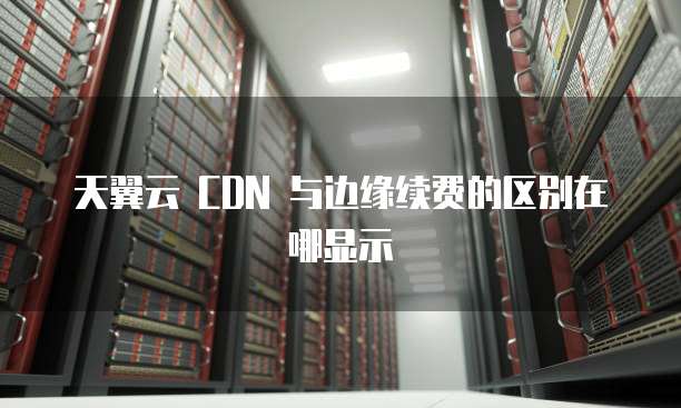 天翼云 CDN 与边缘续费的区别在哪显示