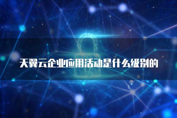 天翼云企业应用活动是什么级别的