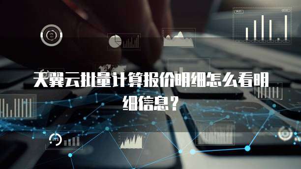天翼云批量计算报价明细怎么看明细信息?