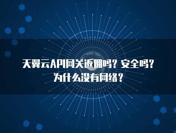 天翼云API网关返佣吗?安全吗?为什么没有网络?