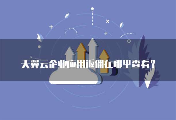 天翼云企业应用返佣在哪里查看?