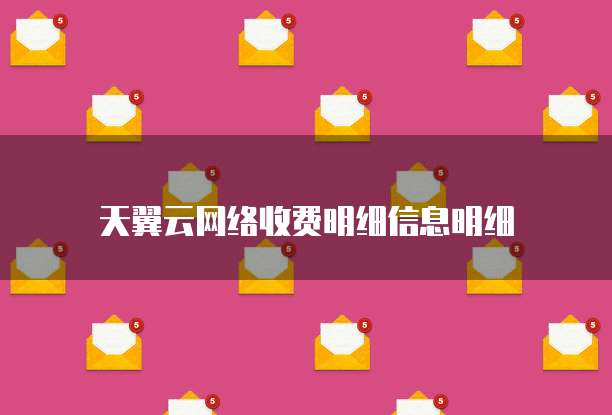 天翼云网络收费明细信息明细