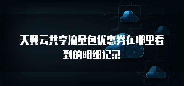 天翼云共享流量包优惠券在哪里看到的明细记录