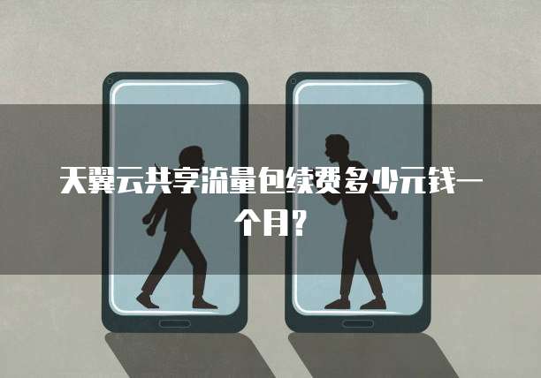 天翼云共享流量包续费多少元钱一个月？