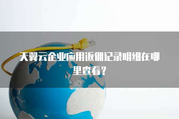 天翼云企业应用返佣记录明细在哪里查看?