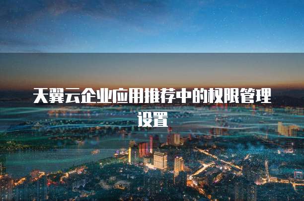 天翼云企业应用推荐中的权限管理设置