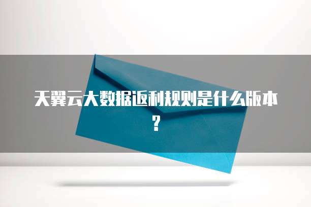 天翼云大数据返利规则是什么版本?