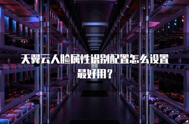 天翼云人脸属性识别配置怎么设置最好用?