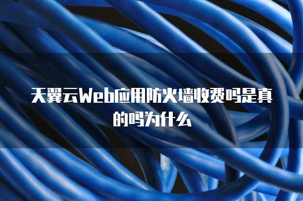 天翼云Web应用防火墙收费吗是真的吗为什么