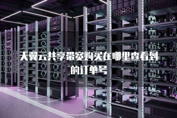 天翼云共享带宽购买在哪里查看到的订单号