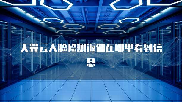 天翼云人脸检测返佣在哪里看到信息
