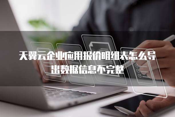 天翼云企业应用报价明细表怎么导出数据信息不完整