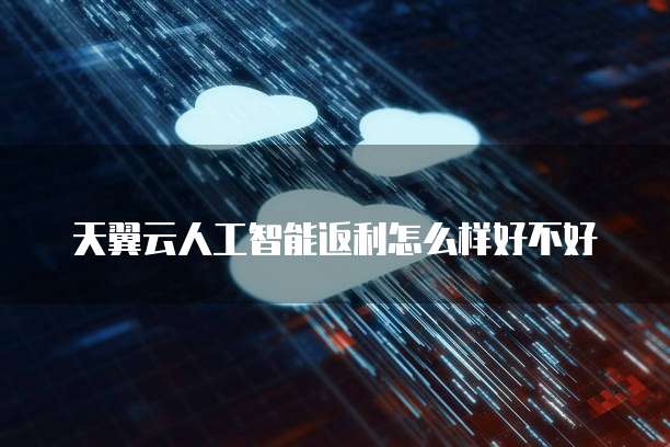 天翼云人工智能返利怎么样好不好