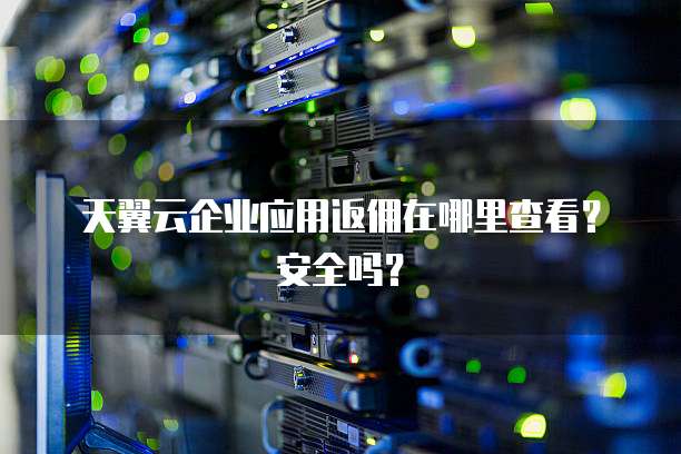 天翼云企业应用返佣在哪里查看?安全吗?