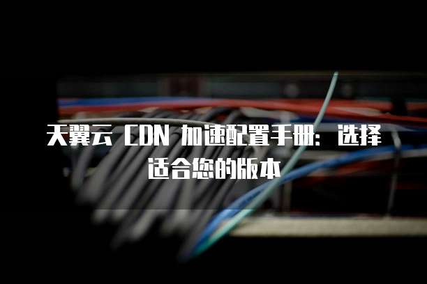 天翼云 CDN 加速配置手册：选择适合您的版本