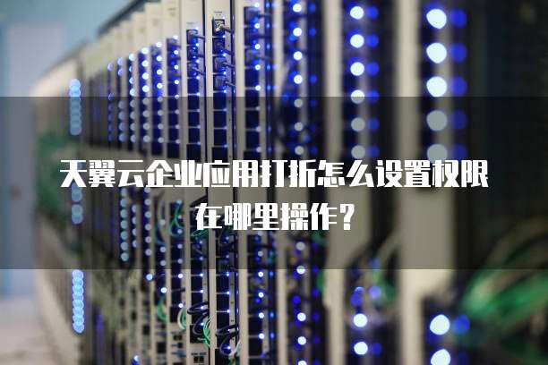天翼云企业应用打折怎么设置权限在哪里操作?