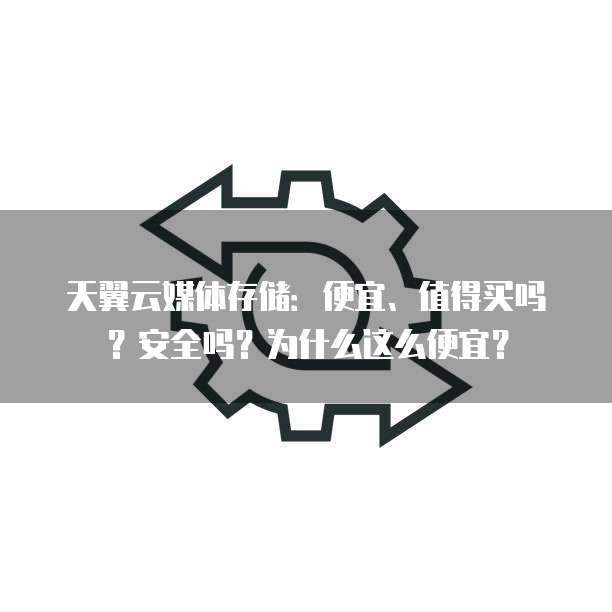 天翼云媒体存储：便宜、值得买吗？安全吗？为什么这么便宜？