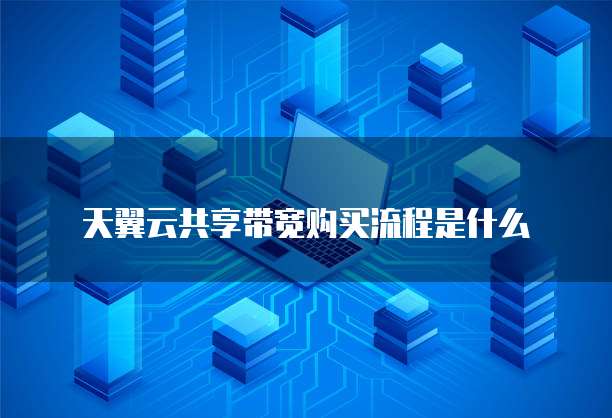 天翼云共享带宽购买流程是什么