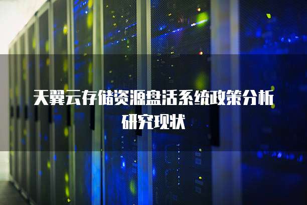 天翼云存储资源盘活系统政策分析研究现状