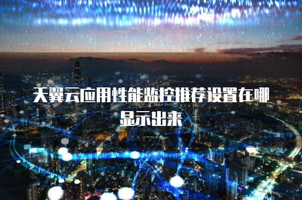 天翼云应用性能监控推荐设置在哪显示出来