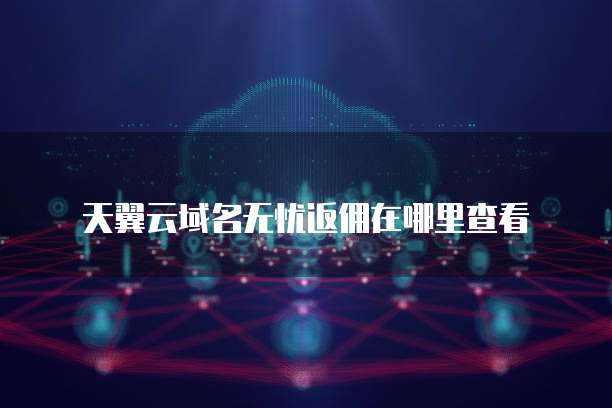 天翼云域名无忧返佣在哪里查看
