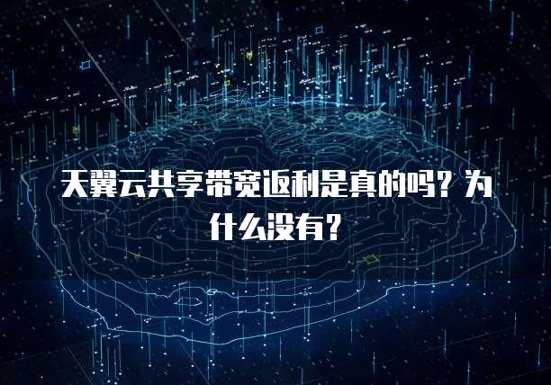 天翼云共享带宽返利是真的吗?为什么没有?