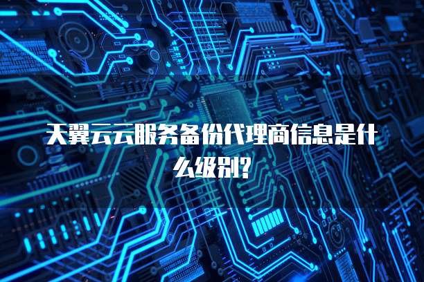 天翼云云服务备份代理商信息是什么级别?
