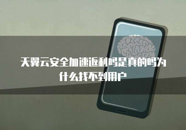 天翼云安全加速返利吗是真的吗为什么找不到用户