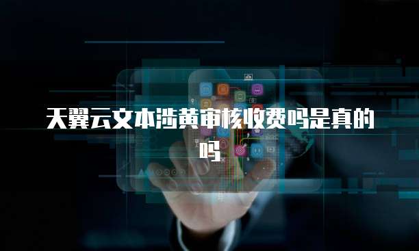 天翼云文本涉黄审核收费吗是真的吗