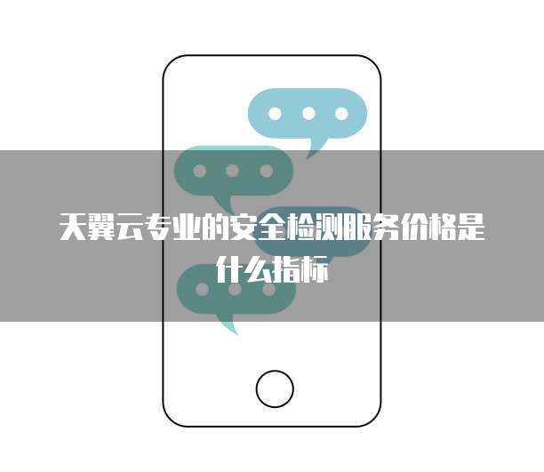 天翼云专业的安全检测服务价格是什么指标