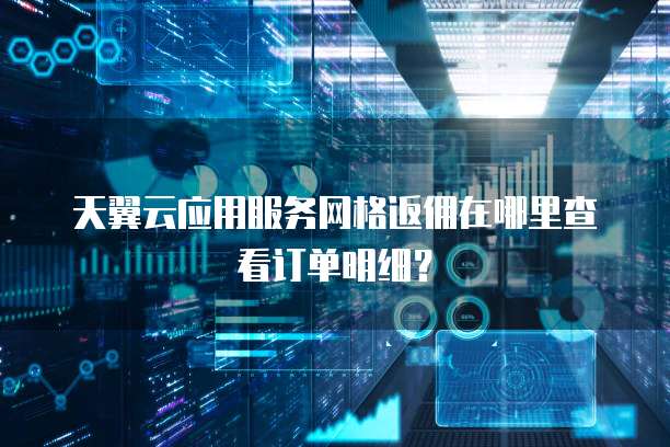 天翼云应用服务网格返佣在哪里查看订单明细?