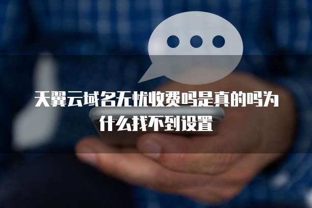 天翼云域名无忧收费吗是真的吗为什么找不到设置