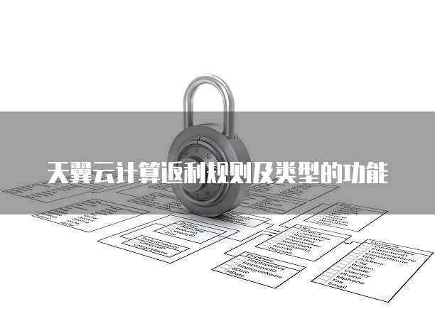 天翼云计算返利规则及类型的功能
