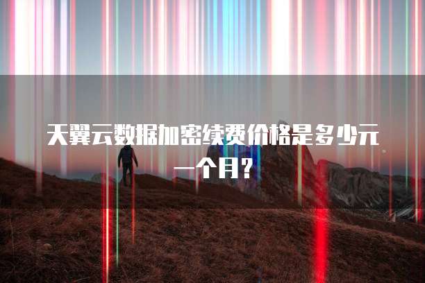 天翼云数据加密续费价格是多少元一个月?