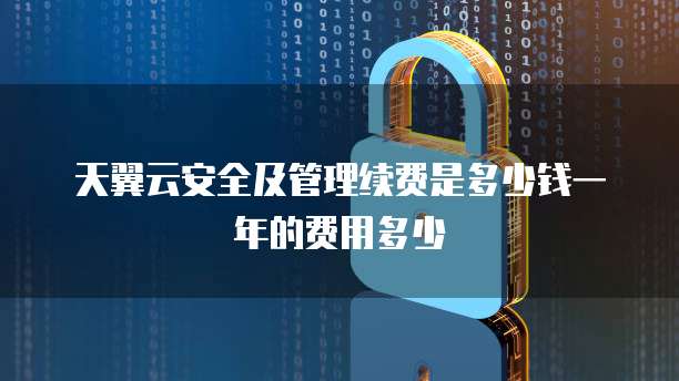 天翼云安全及管理续费是多少钱一年的费用多少