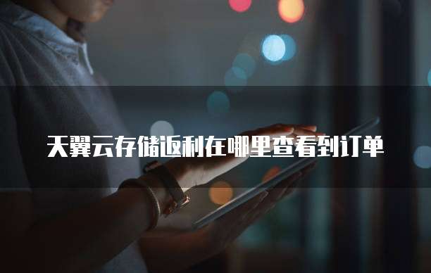 天翼云存储返利在哪里查看到订单